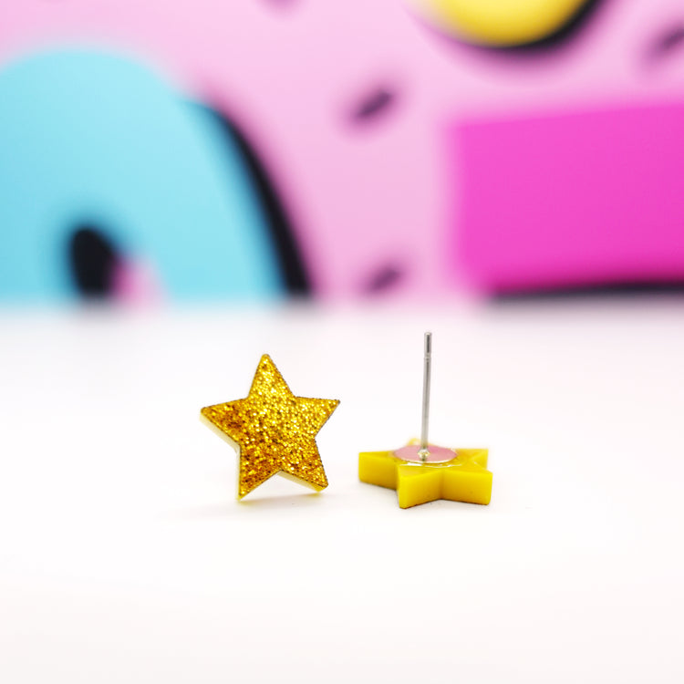 SUPER SECONDS Glitter Star Stud Earrings