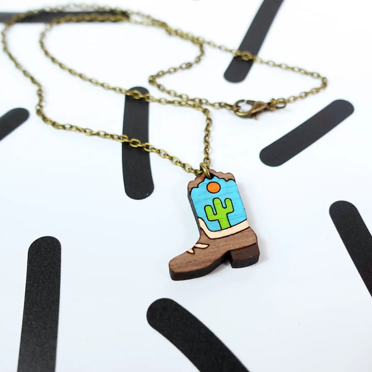 Cowboy Boot Mini Necklace