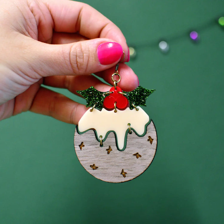 Christmas Pudding Statement Earrings
