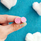 Valentines Sweetie Love Heart Adore You Pastel Pink Stud Earrings