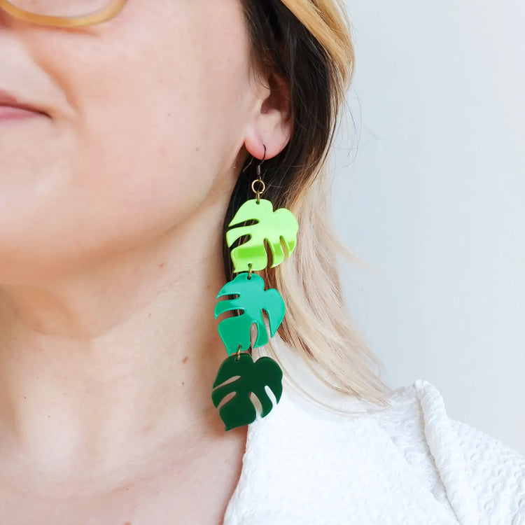 Monstera Statement Earrings