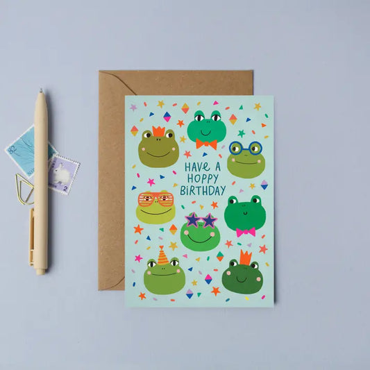 Party Frogs Hoppy Birthday Card