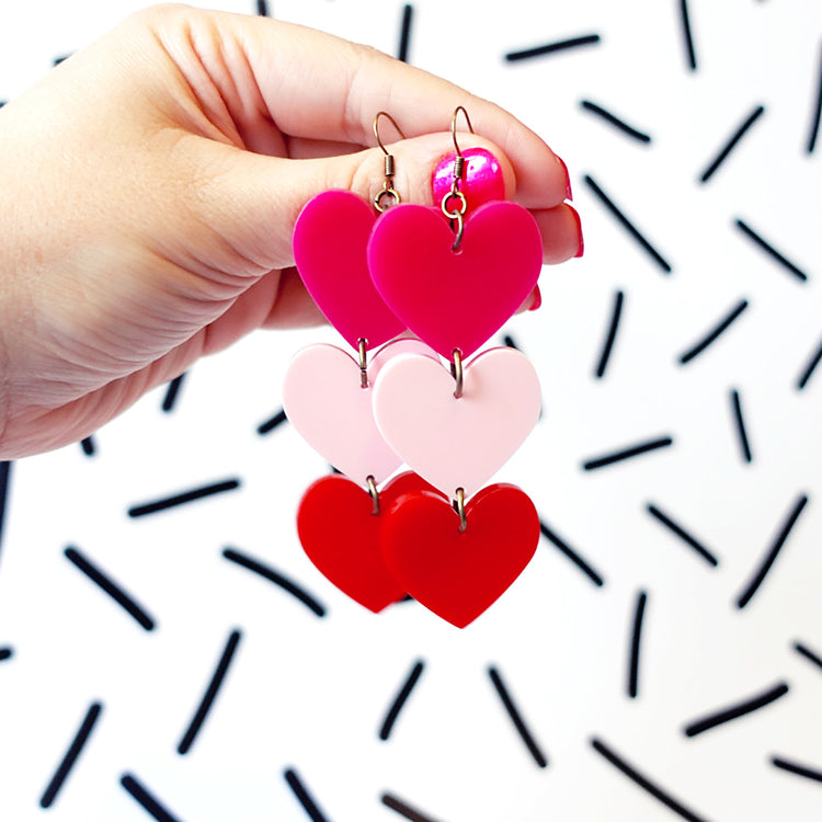 Heart Chain Statement Earrings
