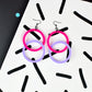 Infinity Hoop Statement Earrings - Pink/Purple