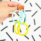Infinity Hoop Statement Earrings - Mint/Yellow