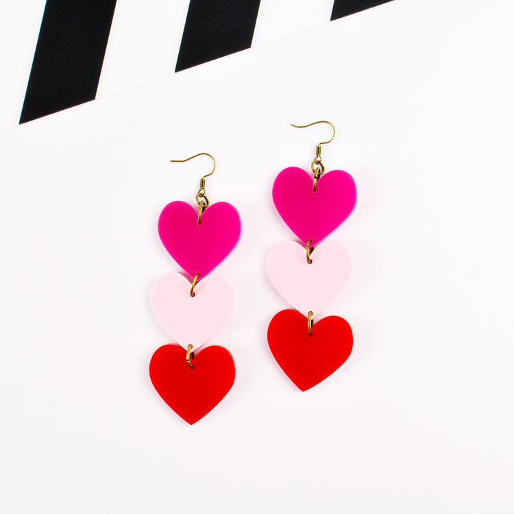 Heart Chain Statement Earrings