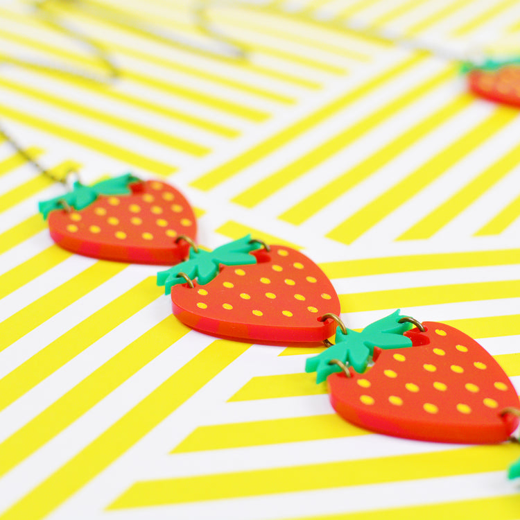 Strawberry Chain Statement Necklace